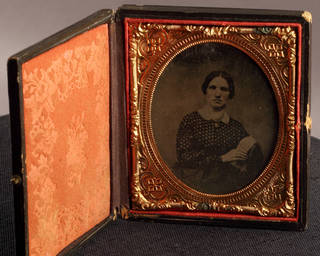 Ambrotype - case open displayed upright