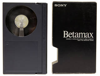 Betamax cassette with slip case