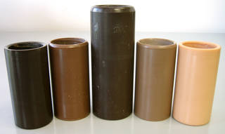 Group of brown wax cylinders