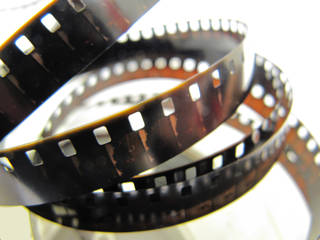 8mm film unspooling detail image of sprockets