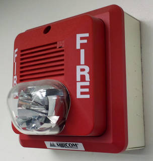 Fire alarm with strobe and horn