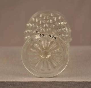 Label on the bottom of a glass