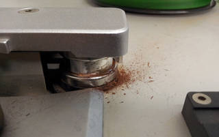 Fibrous delamination residue left on playback equipment