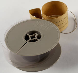 Microfilm reel, clear leader visible