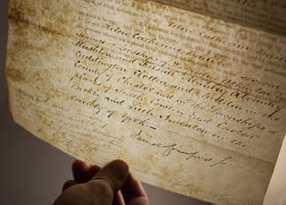 Parchment viewed through light