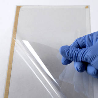 Polyester encapsulation L-sleeve with double sided tape