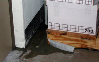 Standing water on basement floor