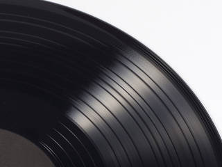 Vinyl LP record microgrooves detail