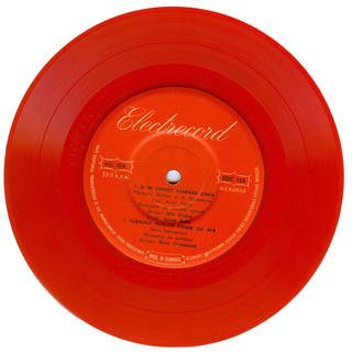 Red ten-inch vinyl record