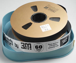 Two-inch open reel video reel with plastic case