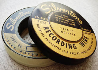 Silvertone recording wire container