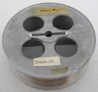 Wire spool viewed from above